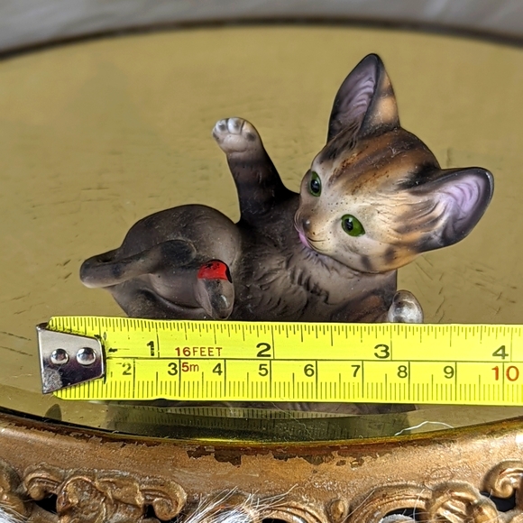 Cat Kitten Vintage Bisque Japan Miniature Figurine Hand Painted - Picture 7 of 8